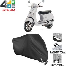 AUTOES Vespa Lx 150 3V I.e Branda Motosiklet Brandası Bağlantı ve Kilit Uyumlu Siyah