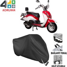 AUTOES Rmg Clasico Branda Motosiklet Brandası Bağlantı ve Kilit Uyumlu Siyah
