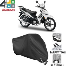 AUTOES Motoran Zs 100 Branda Motosiklet Brandası Bağlantı ve Kilit Uyumlu Siyah