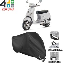AUTOES Vespa Lx 150 Branda Motosiklet Brandası Bağlantı ve Kilit Uyumlu Siyah
