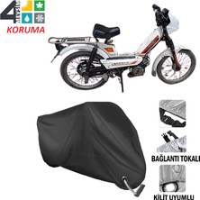 AUTOES Peugeot Ninja 103 Branda Motosiklet Brandası Bağlantı ve Kilit Uyumlu Siyah