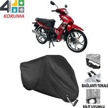 AUTOES Mondial 125 Sfs Motosiklet Branda Bağlantı ve Kilit Uyumlu Siyah