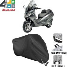 AUTOES Piaggio X9 250 Branda Motosiklet Brandası Bağlantı ve Kilit Uyumlu Siyah