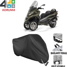 AUTOES Piaggio Mp3 250 Branda Motosiklet Brandası Bağlantı ve Kilit Uyumlu Siyah