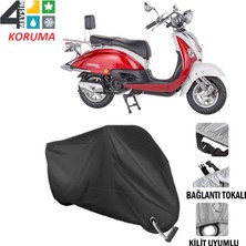 AUTOES Mondial 125 Znui Motosiklet Branda Bağlantı ve Kilit Uyumlu Siyah