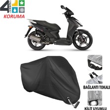 AUTOES Kymco Agility City 125 Branda Motosiklet Brandası Bağlantı ve Kilit Uyumlu Siyah