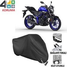 AUTOES Yamaha Mt-25 Branda Motosiklet Brandası Bağlantı ve Kilit Uyumlu Siyah
