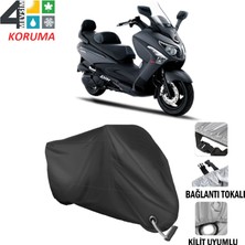 AUTOES Sym Gts 250 Branda Motosiklet Brandası Bağlantı ve Kilit Uyumlu Siyah