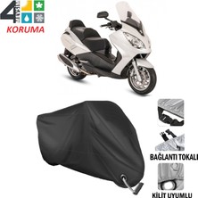 AUTOES Peugeot Satelis 400 Branda Motosiklet Brandası Bağlantı ve Kilit Uyumlu Siyah