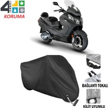 AUTOES Sym Maxi 400I Branda Motosiklet Brandası Bağlantı ve Kilit Uyumlu Siyah