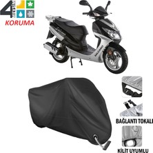 AUTOES Salcano Nova S Branda Motosiklet Brandası Bağlantı ve Kilit Uyumlu Siyah