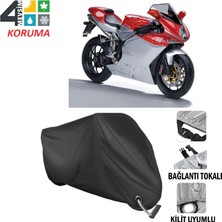 AUTOES Mv Agusta F4 1078 Branda Motosiklet Brandası Bağlantı ve Kilit Uyumlu Siyah