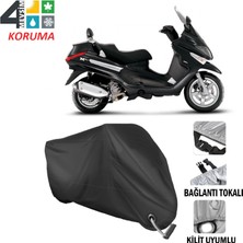AUTOES Piaggio x Evo 250 Branda Motosiklet Brandası Bağlantı ve Kilit Uyumlu Siyah