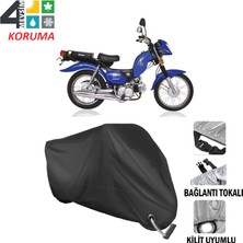 AUTOES Kanuni Zebra 90 Branda Motosiklet Brandası Bağlantı ve Kilit Uyumlu Siyah