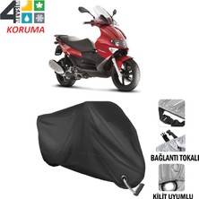 AUTOES Gilera Runner 200 St Branda Motosiklet Brandası Bağlantı ve Kilit Uyumlu Siyah