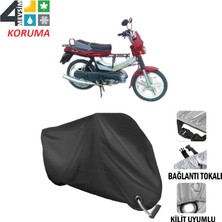 AUTOES Kanuni Moped Turbo Branda Motosiklet Brandası Bağlantı ve Kilit Uyumlu Siyah