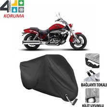 AUTOES Hyosung Gv 650 Branda Motosiklet Brandası Bağlantı ve Kilit Uyumlu Siyah
