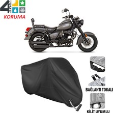 AUTOES Falcon Freedom 250 Branda Motosiklet Brandası Bağlantı ve Kilit Uyumlu Siyah
