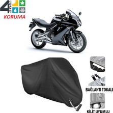 AUTOES Kawasaki Er-6 F Branda Motosiklet Brandası Bağlantı ve Kilit Uyumlu Siyah