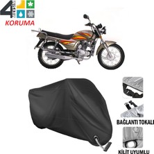 AUTOES Kanuni Motocar 200 Branda Motosiklet Brandası Bağlantı ve Kilit Uyumlu Siyah