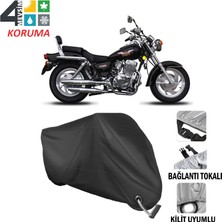 AUTOES Fym Fy 250 Branda Motosiklet Brandası Bağlantı ve Kilit Uyumlu Siyah