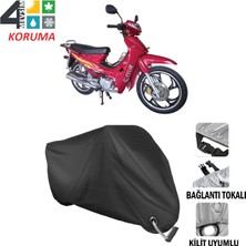 AUTOES Çelik Motor Xgj 100-7 Branda Motosiklet Brandası Bağlantı ve Kilit Uyumlu Siyah