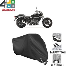 AUTOES Kawasaki El 250 Branda Motosiklet Brandası Bağlantı ve Kilit Uyumlu Siyah