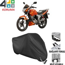 AUTOES Haojue Hj 150-9 Branda Motosiklet Brandası Bağlantı ve Kilit Uyumlu Siyah