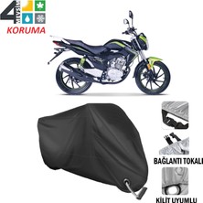 AUTOES Falcon Sport 150 Branda Motosiklet Brandası Bağlantı ve Kilit Uyumlu Siyah