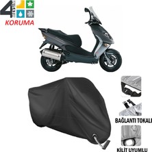 AUTOES Aprilia Leonardo 150 Branda Motosiklet Brandası Bağlantı ve Kilit Uyumlu Siyah