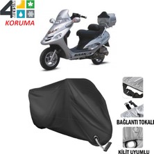 AUTOES Bisan Pasific 125 Branda Motosiklet Brandası Bağlantı ve Kilit Uyumlu Siyah