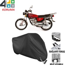 AUTOES Belderia 250CC Branda Motosiklet Brandası Bağlantı ve Kilit Uyumlu Siyah