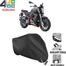 AUTOES Benelli Tnt 25 Branda Motosiklet Brandası Bağlantı ve Kilit Uyumlu Siyah