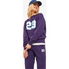 Jack & Jones Jxjada Soft Loose Ls Kadın Mor Sweatshirt 12244363-Purpl