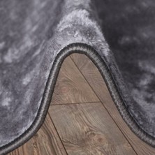 Teksev Elite Antrasit 120X120 cm Yuvarlak Peluş Banyo Halısı Kaymaz Taban Pufidik Banyo Paspası