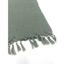 Naz İpek Düz Renk El Yapımı Boncuklu Yazma 110CM x 110CM