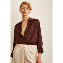 Never More Basic Saten Gömlek