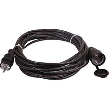 Ünal Kablo Kauçuk Başlıklı Tekli Seyyar Uzatma Kablosu 3 x 1.5 Ttr Tam Bakır Siyah