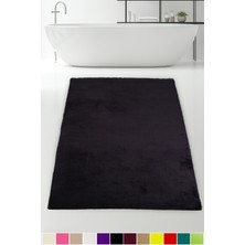 Teksev Elite Siyah 100X150 cm Büyük Ebat Peluş Banyo Paspası Kaymaz Pufidik Banyo Halısı