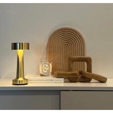 Hangast HL-007G Dekoratif Metal Gold Kablosuz Masa Lambası Dim Edilebilir Usb Şarzlı Ledli 5V 3 Renk Işık