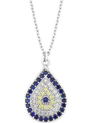 Altın Sepeti Gümüş Damla Göz Kolye