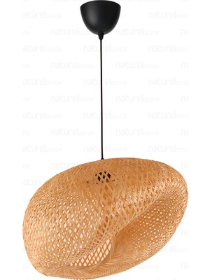 Bohem Bambu Asimetrik Sarkıt Avize Lamba 58cm - Iskandinav, Modern, Bohem, Rattan Aydınlatma