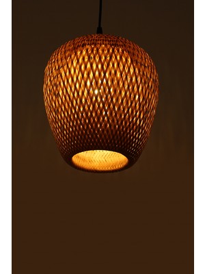 Bohem Bambu Boja Pendant Sarkıt Avize Lamba 25 cm - Iskandinav, Modern, Bohem, Rattan Aydınlatma