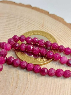 Yaşam Tohumu Yakut Taşı Faset Kesim Yarım Dizi 4mm (18CM Uzunluğundadır)