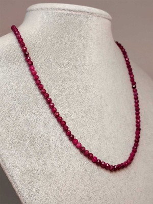 Yaşam Tohumu Yakut Taşı Faset Kesim 4mm Kolye (Sabit Klipsli)