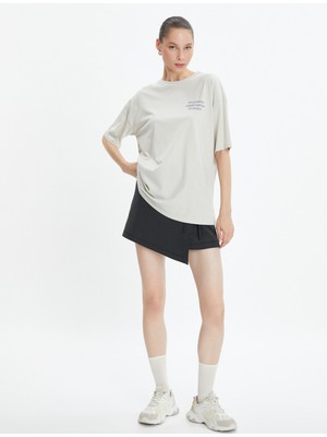 Koton Oversize Spor Tişört Arkası Baskılı Bisiklet Yaka Kısa Kollu Pamuklu