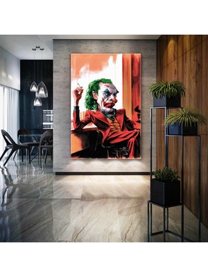 SML Tablo Joker Ilüstrasyonu Gotham City Efsane Film Kanvas Tablo