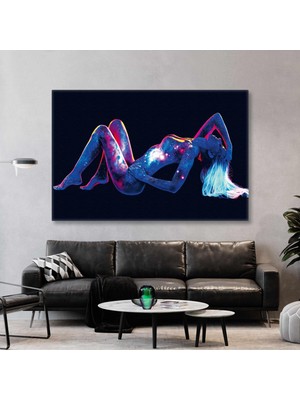 SML Tablo Uzanan Model Galaksi Uzay Yıldızlar Kanvas Tablo