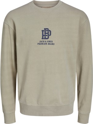 Jack & Jones Bisiklet Yaka Kırık Beyaz Erkek Sweatshırt Jprblupete Sweat Crew Neck