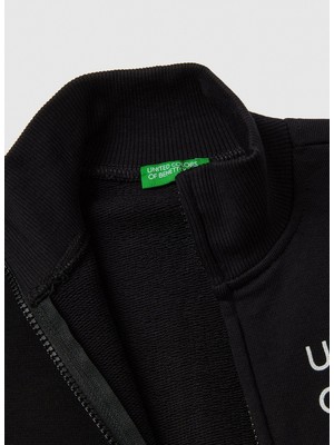 Benetton Kız Çocuk Siyah Sweatshırt 3J68C502F